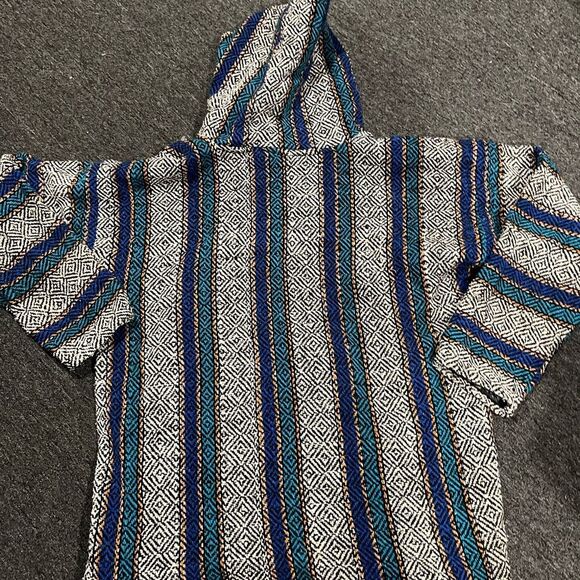 Blue and White Patterned Hoodie - Picture 2 of 2